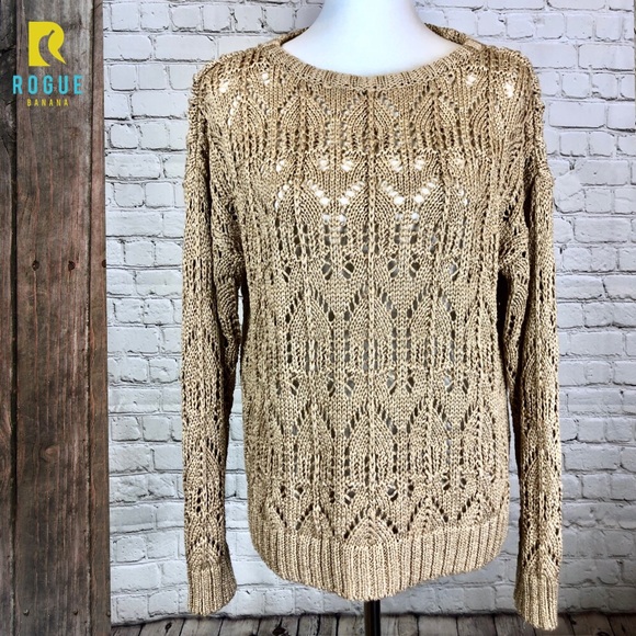 HP!👑Jones New York Gold Metallic Sweater👑 - Picture 3 of 8